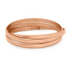 Steeltime Women 18k Rose Gold-Plated 3 Pc Set Interlocking Trio Bangle Cuff